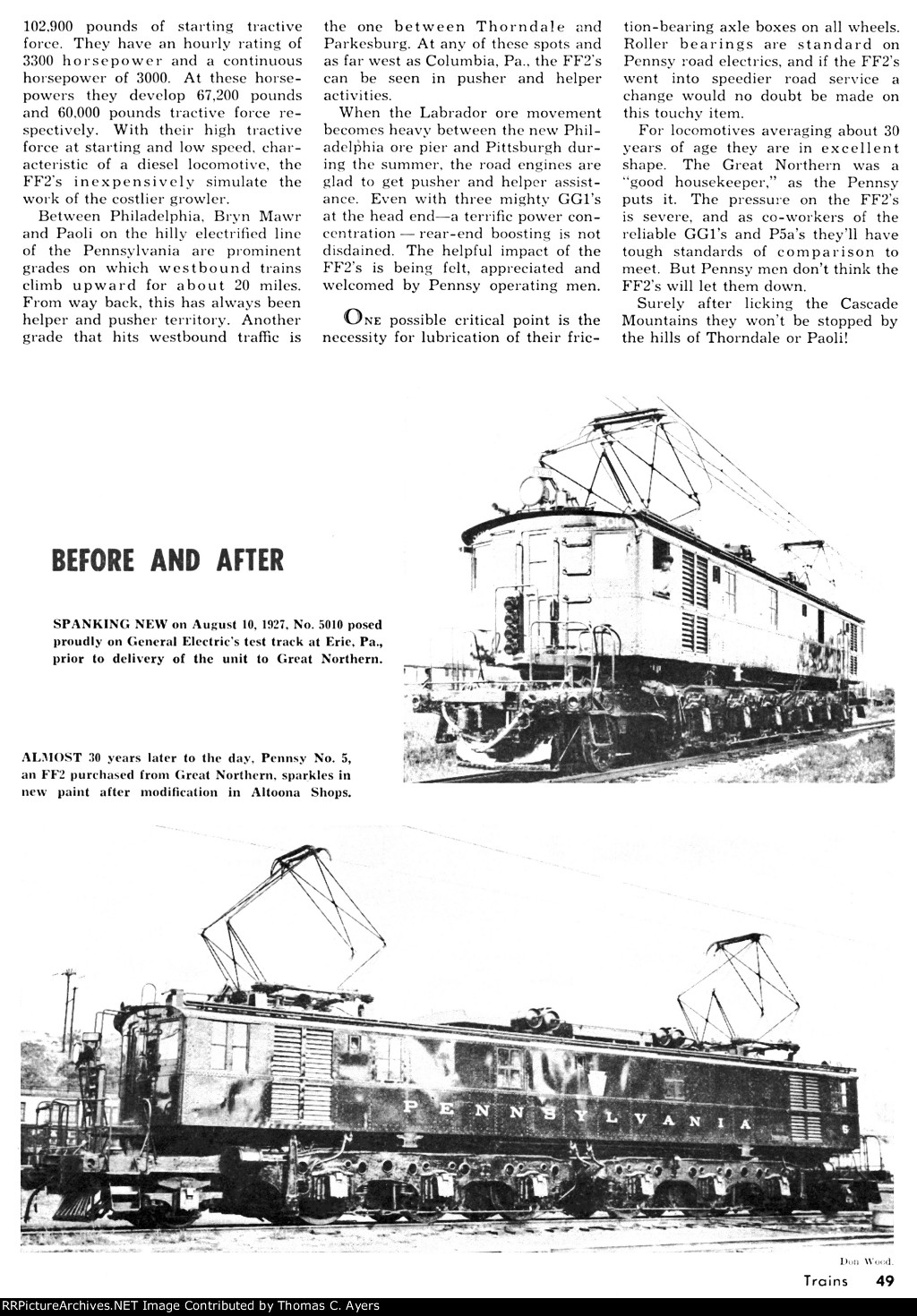 Pennsys "New" FF-2 Electrics, Page 49, 1958